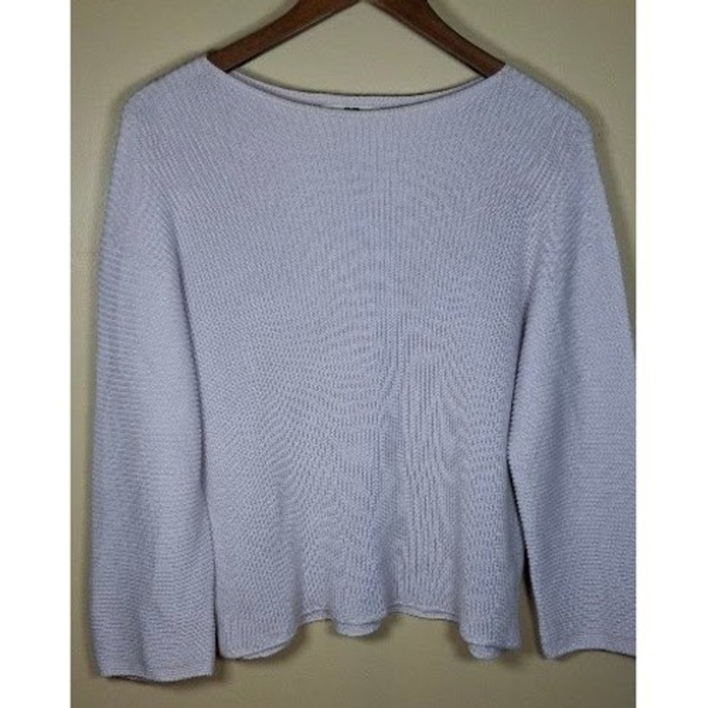 Uniqlo Women XL Lavender Purple Ribbed Boat Neck Long Sleeve Knit Sweater